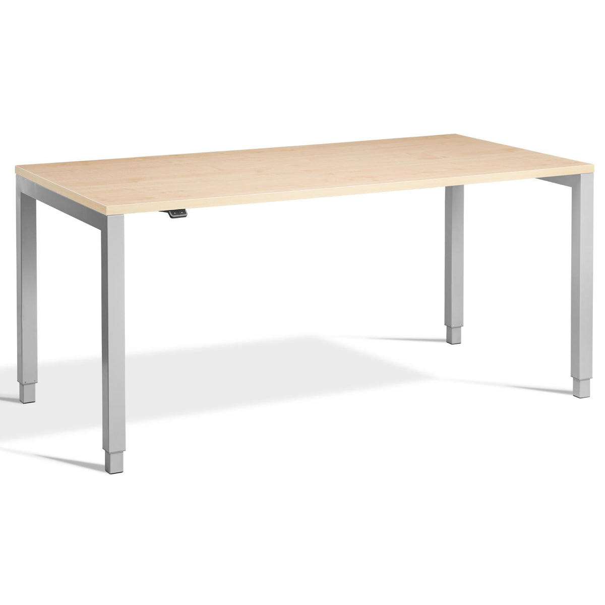 Four Leg Standing Desk - Rega - Silver Frame - Maple Top - Studio Image