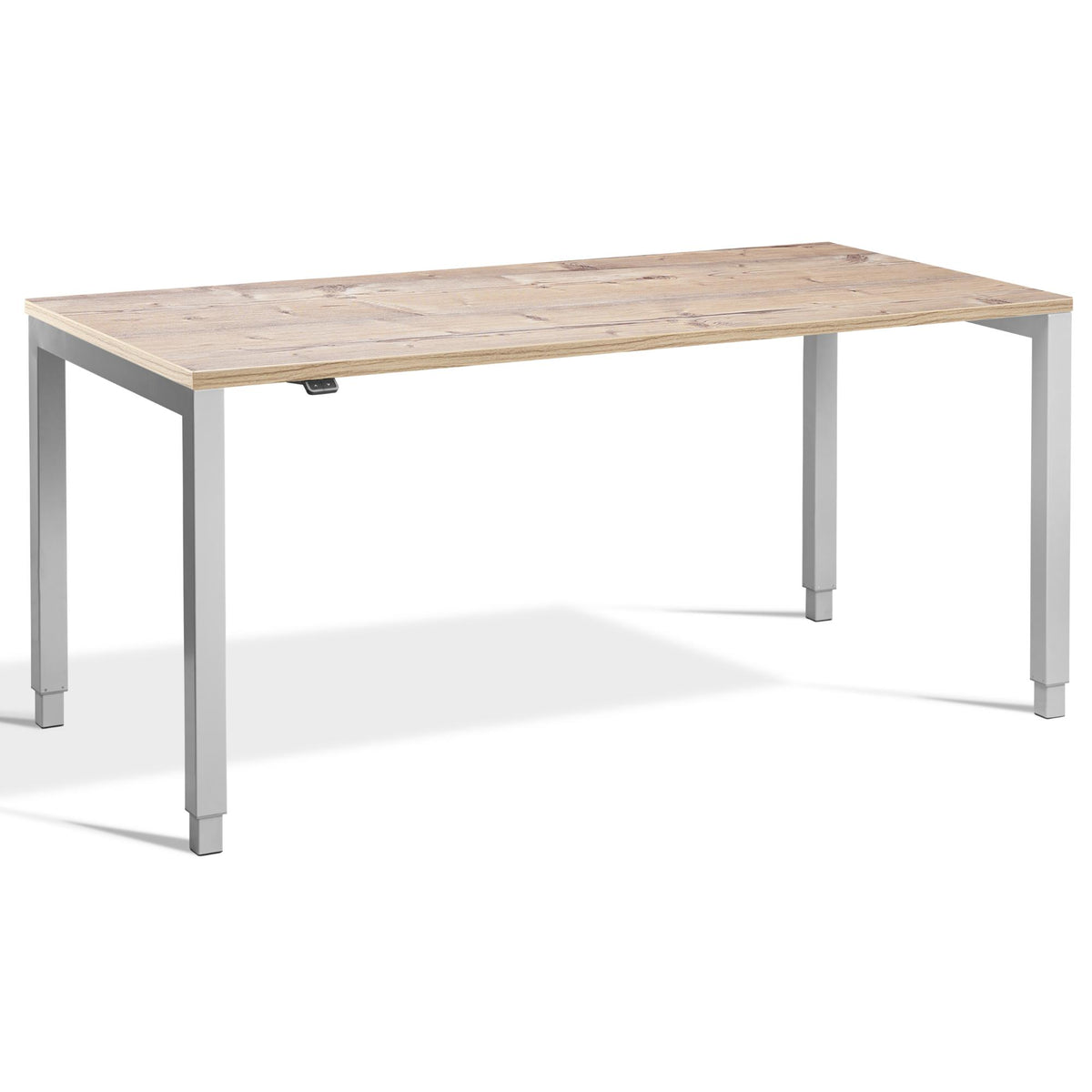 Four Leg Standing Desk - Rega - Silver Frame - Timber Top - Studio Image