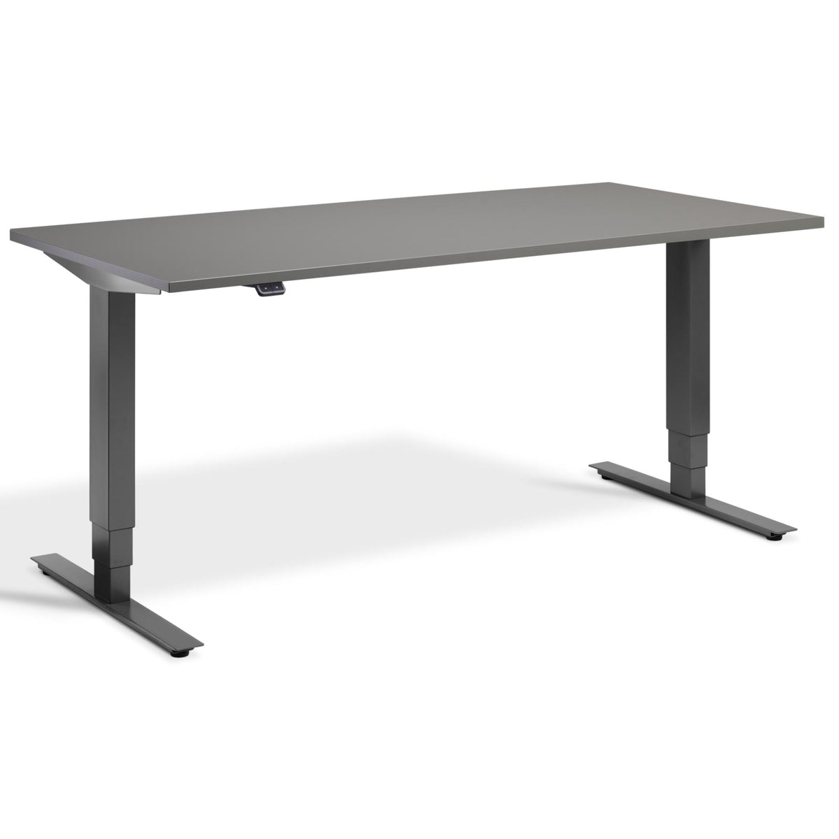Height Adjustable Computer Desk - Masta Desk - Dark Grey Frame - Graphite Top - Studio Image