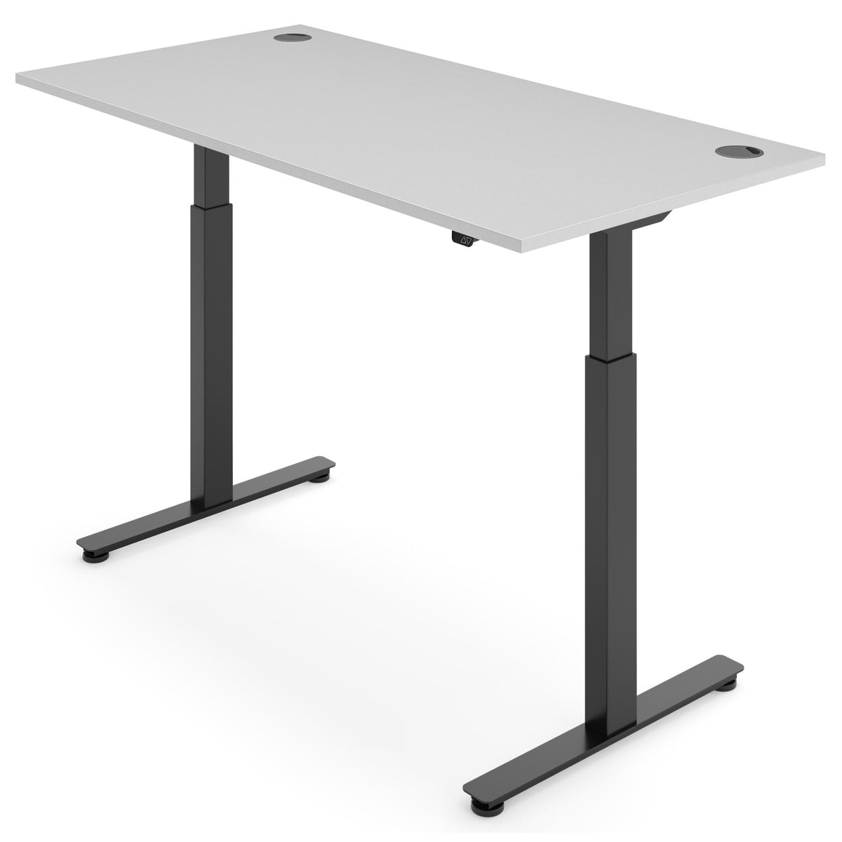Height Adjustable Smart Desk - NeoActiv2 - Black Frame - Light Grey Top - Studio Image