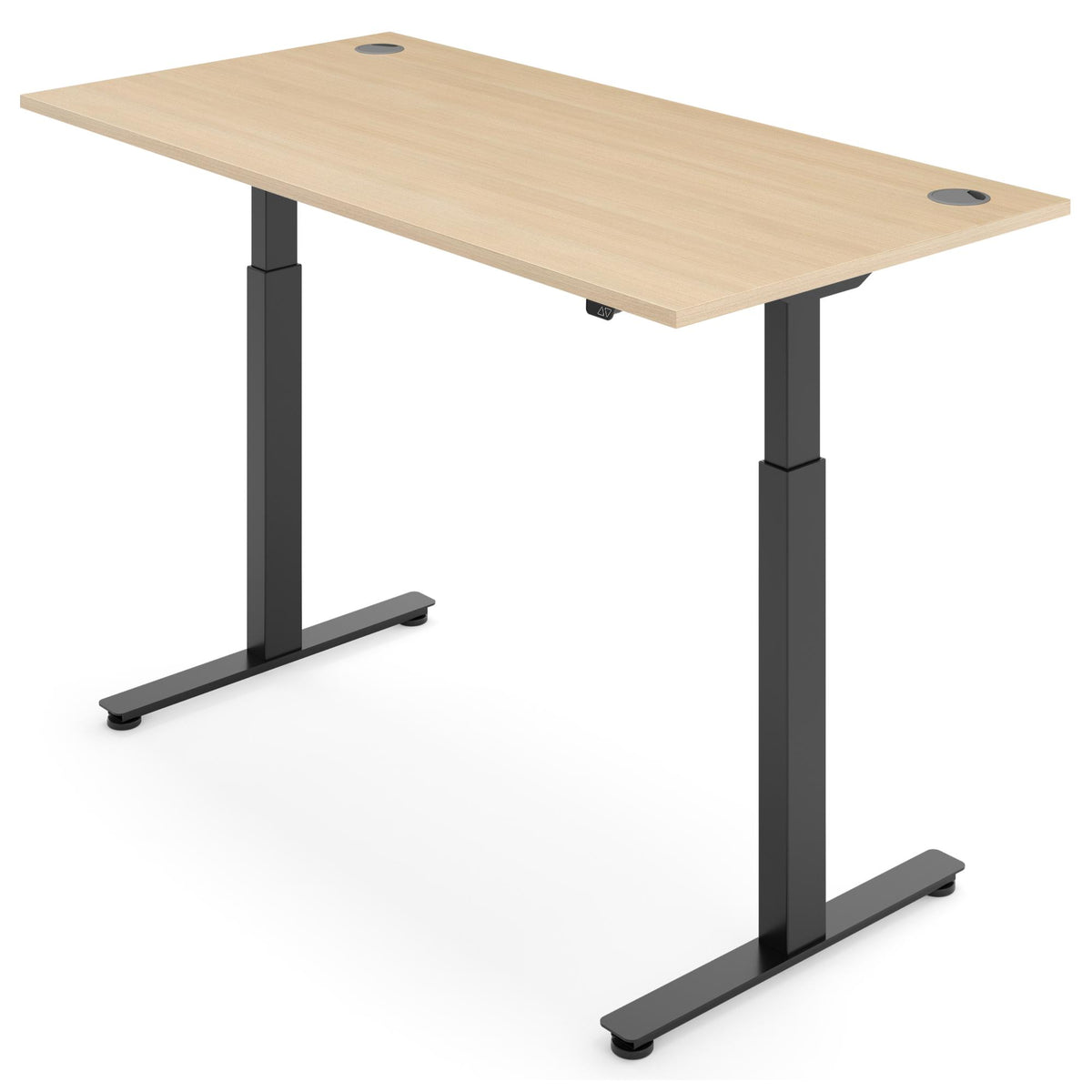 Height Adjustable Smart Desk - NeoActiv2 - Black Frame - Oak Top - Studio Image
