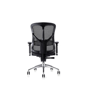 Hood F94 Office Chair - Fabric Seat No Headrest Rear View