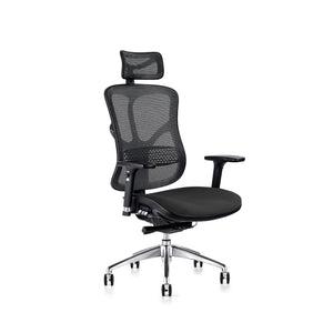 Hood F94 Office Chair - Fabric Seat with Ergo Headrest Front Right View