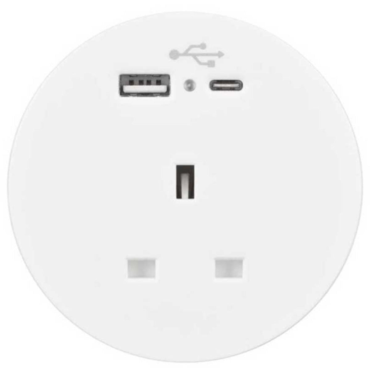 In Desk Power - White Colour - Studio Image