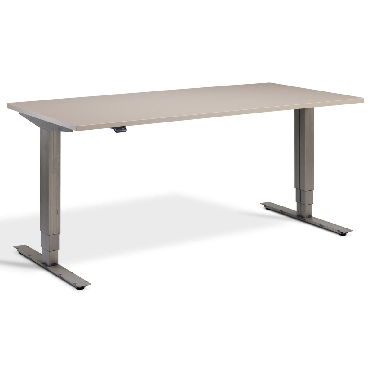 Industrial Adjustable Standing Desk - Raw Steel Smyth - Stone Top - Studio Image
