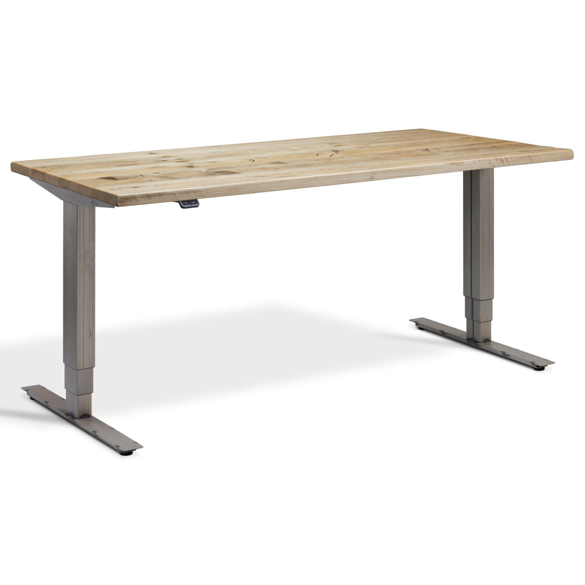Industrial Adjustable Standing Desk - Raw Steel Smyth - Timber Top - Studio Image