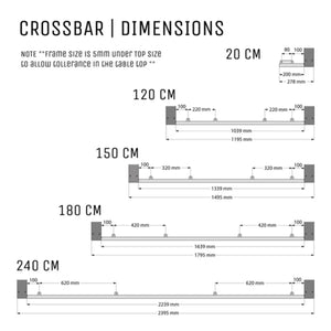 Industrial Desk Frame - Crossbar Dimensions