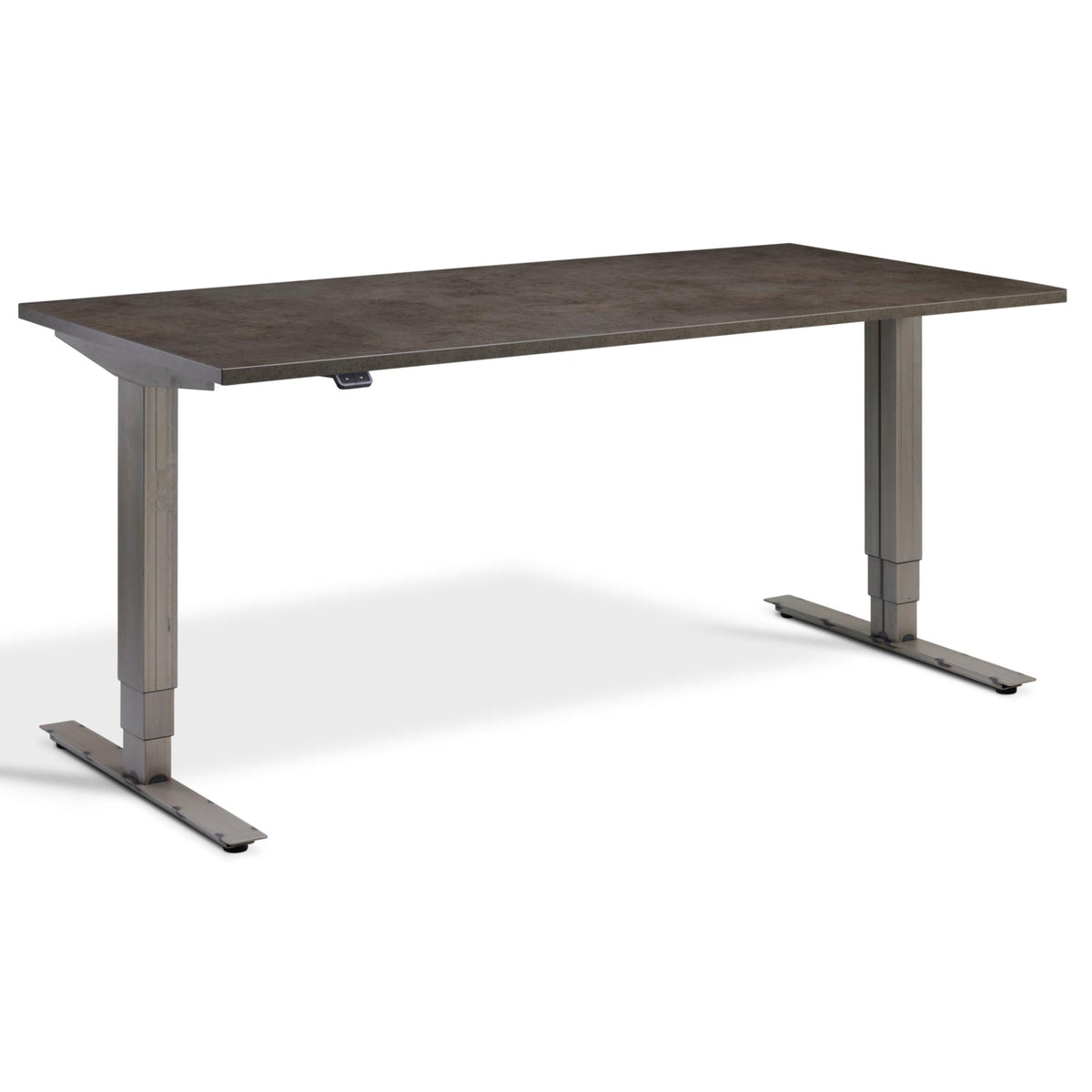 Industrial Style Standing Desk - Raw Steel Smyth - Dark Concrete Top - Studio Image