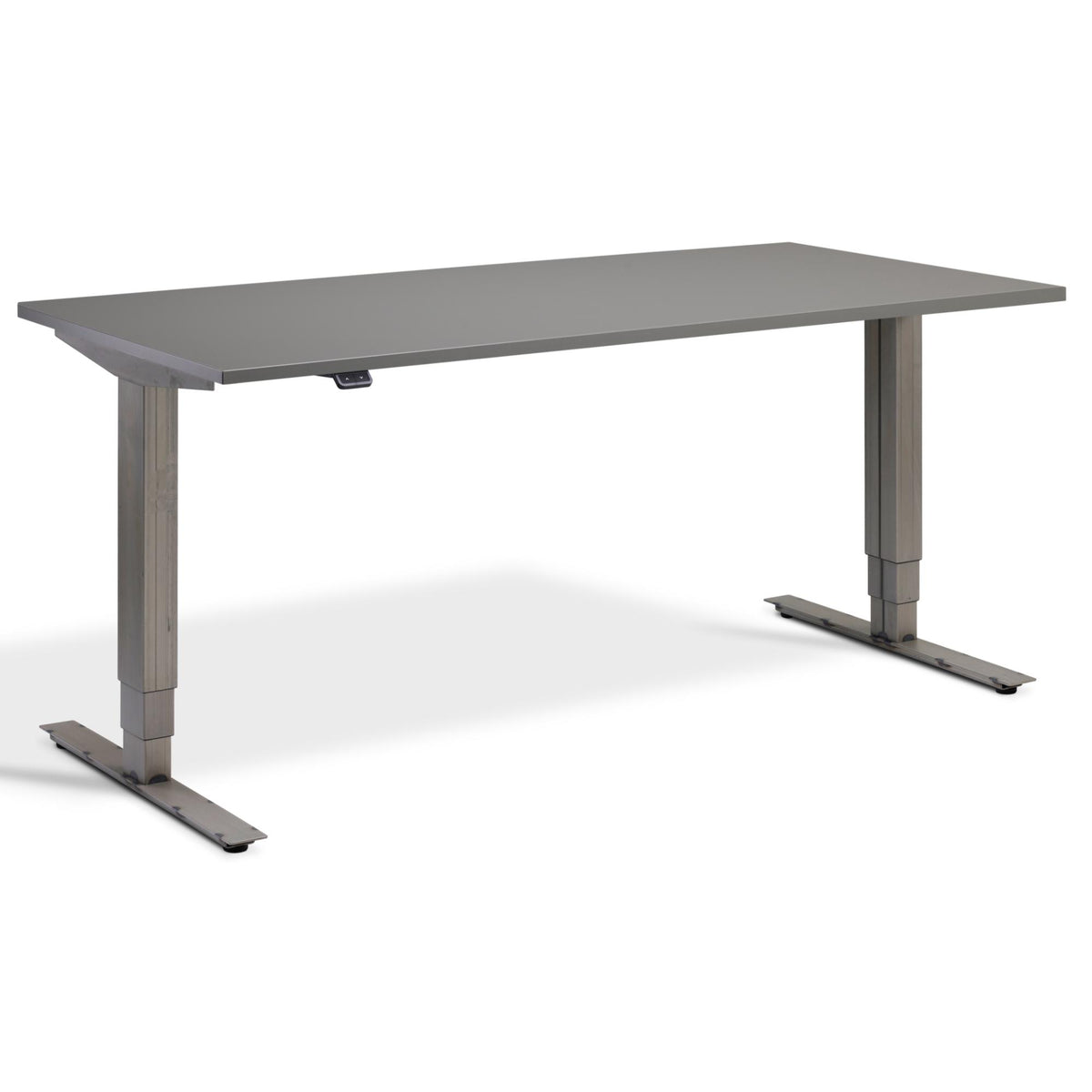 Industrial Style Standing Desk - Raw Steel Smyth - Graphite Top - Studio Image