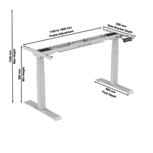 Kinetik-2 Sit Stand Desk Frame | Dual Motor | 3 Stage Frame