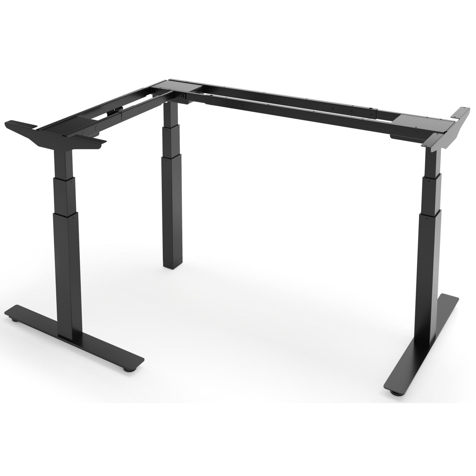 L Shaped Standing Desk Frame - Kinetik-3+ Black Frame - Studio Image