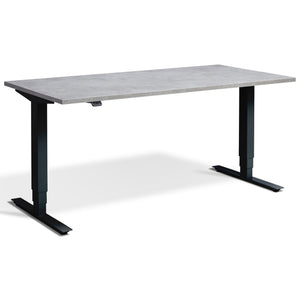 Lavoro Advance Desk - Black Frame - Light Concrete Top - Studio Image