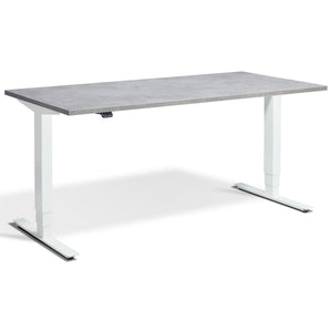 Lavoro Advance Desk - White Frame - Light Concrete Top - Studio Image