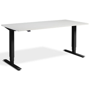Lavoro Advance Height Adjustable Desk - Black Frame - Light Grey Top - Studio Image