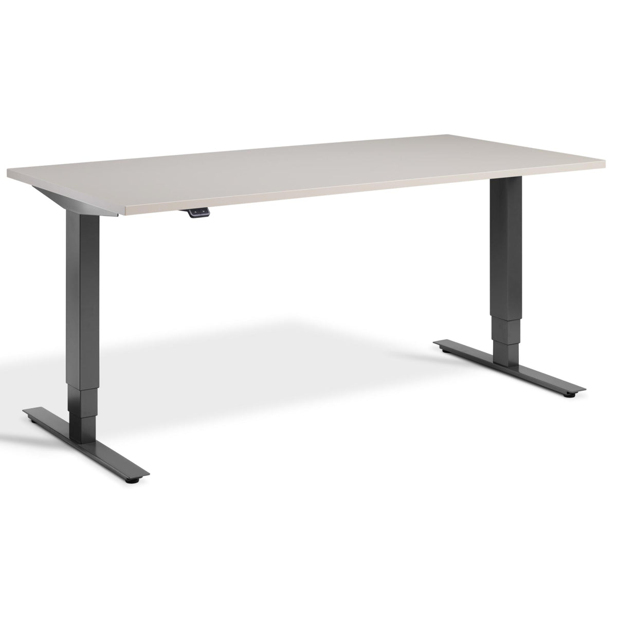 Lavoro Advance Height Adjustable Desk - Dark Grey Frame - Cashmere Top - Studio Image
