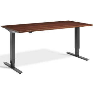 Lavoro Advance Height Adjustable Desk - Dark Grey Frame - Natural Dijon Walnut Top - Studio Image