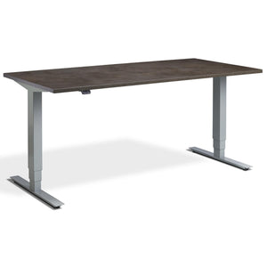 Lavoro Advance Height Adjustable Desk - Silver Frame - Dark Concrete Top - Studio Image