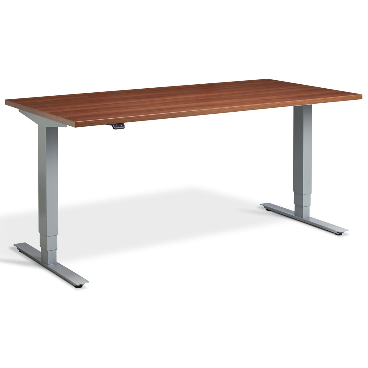 Lavoro Advance Standing Desk - Silver Frame - Natural Dijon Walnut Top - Studio Image