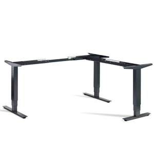 Lavoro Advance adjustable corner desk frame in anthracite viewed from the front