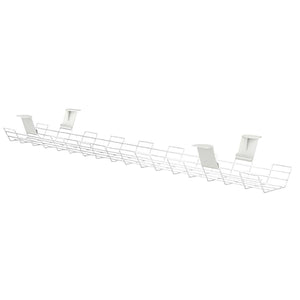Leap narrow cable basket in white with desk mounting brackets