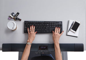 Using a Lifespan DT7 walking treadmill desk top view