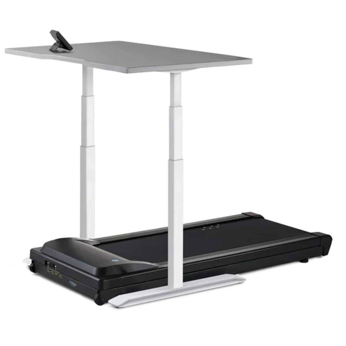 Lifespan TR1200 Power Treadmill Desk - White Frame - Grey Top - with Omni SC130