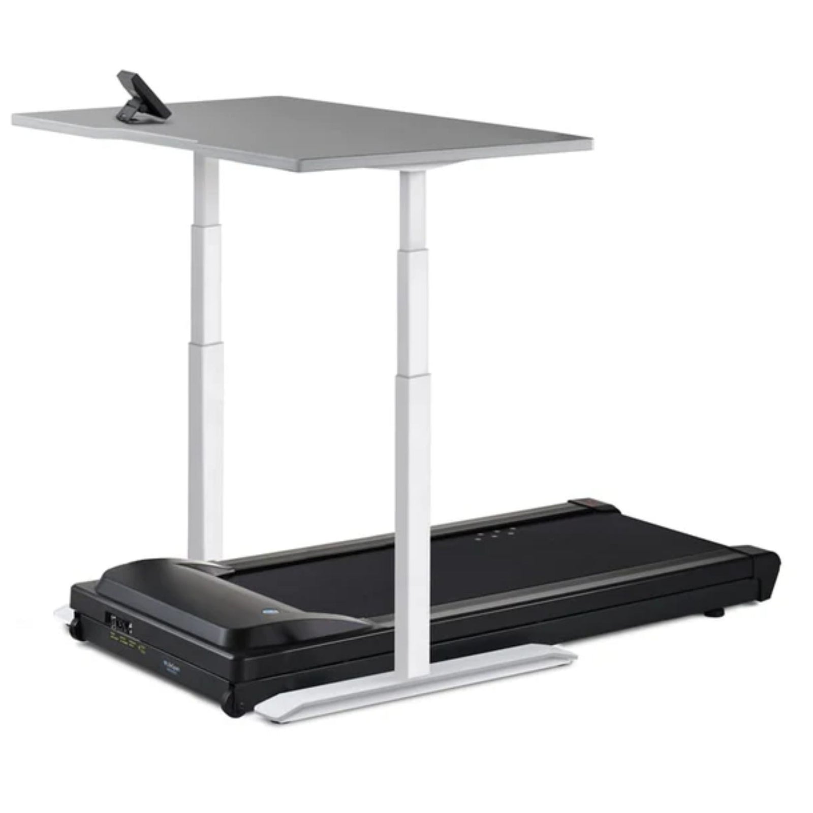 Lifespan TR1200 Power Treadmill Desk - White Frame - Grey Top - with Omni SC130