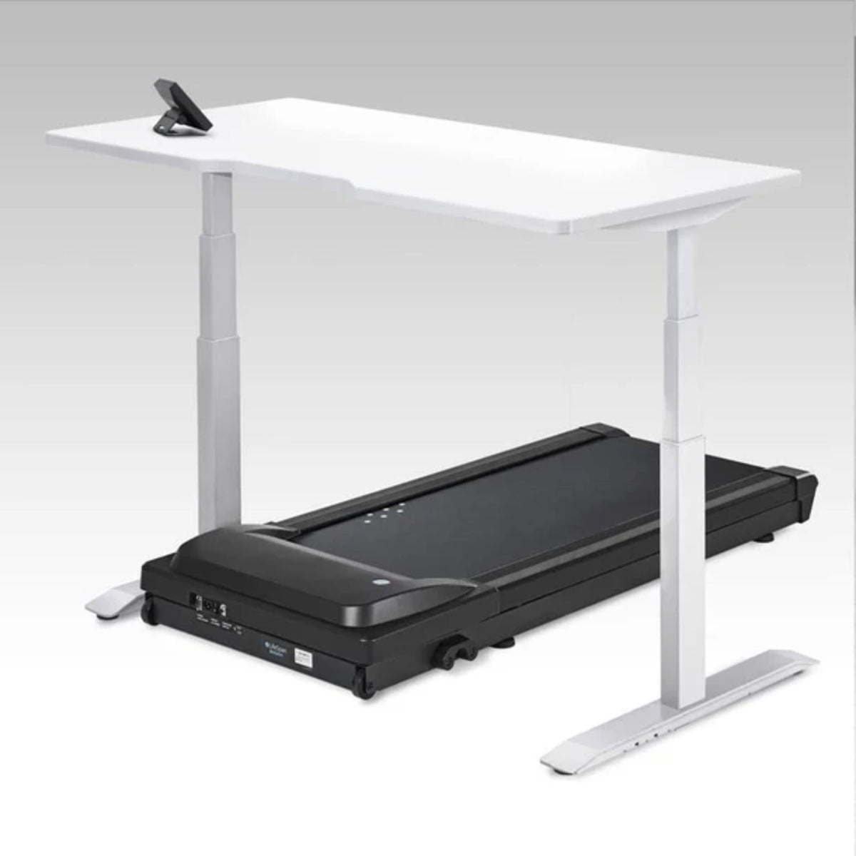 Lifespan TR1200 Power Treadmill Desk - White Frame - White Top - with Omni SC130