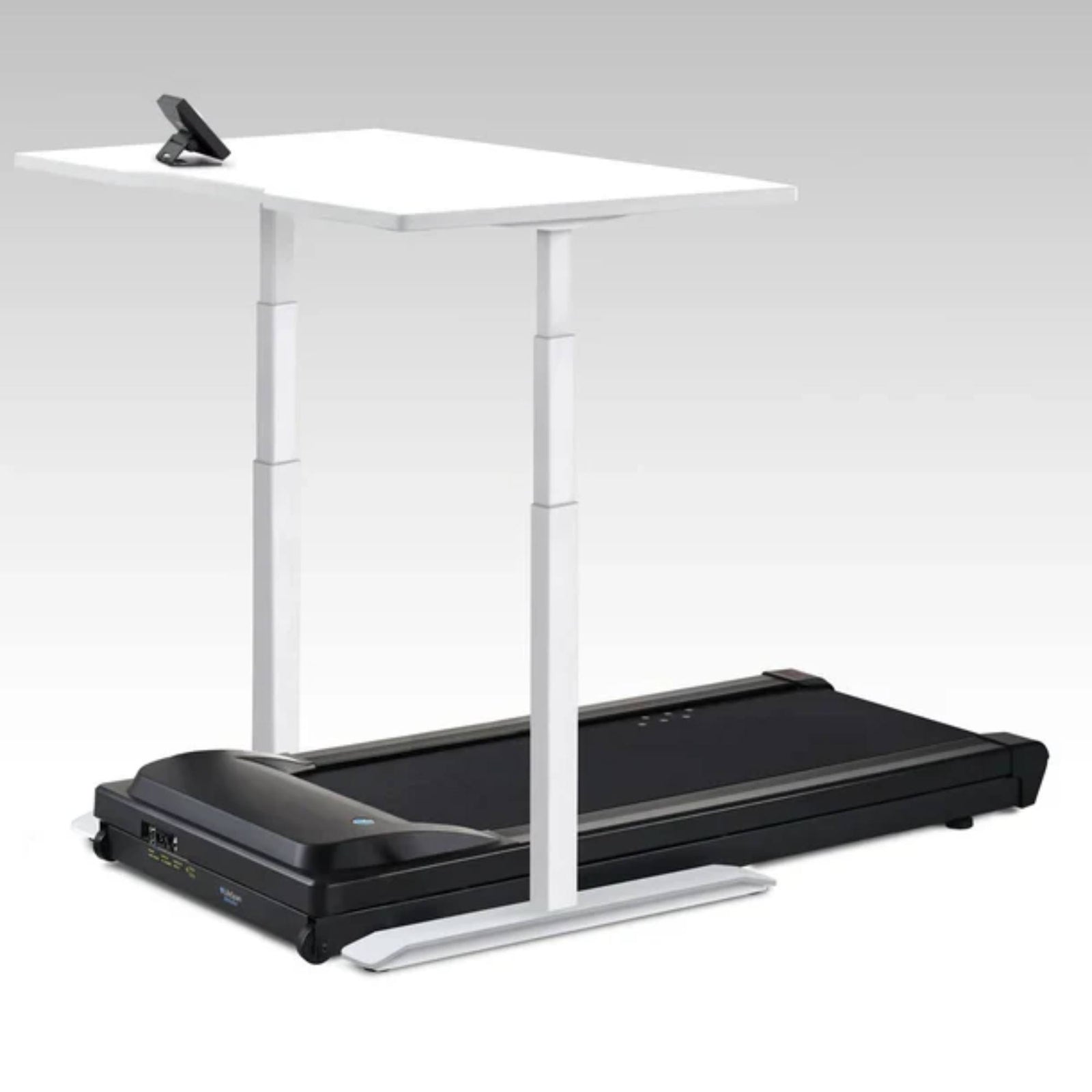 Lifespan TR5000 Power Treadmill Desk - White Frame and White Desk Top with Omni SC130 Smart Console