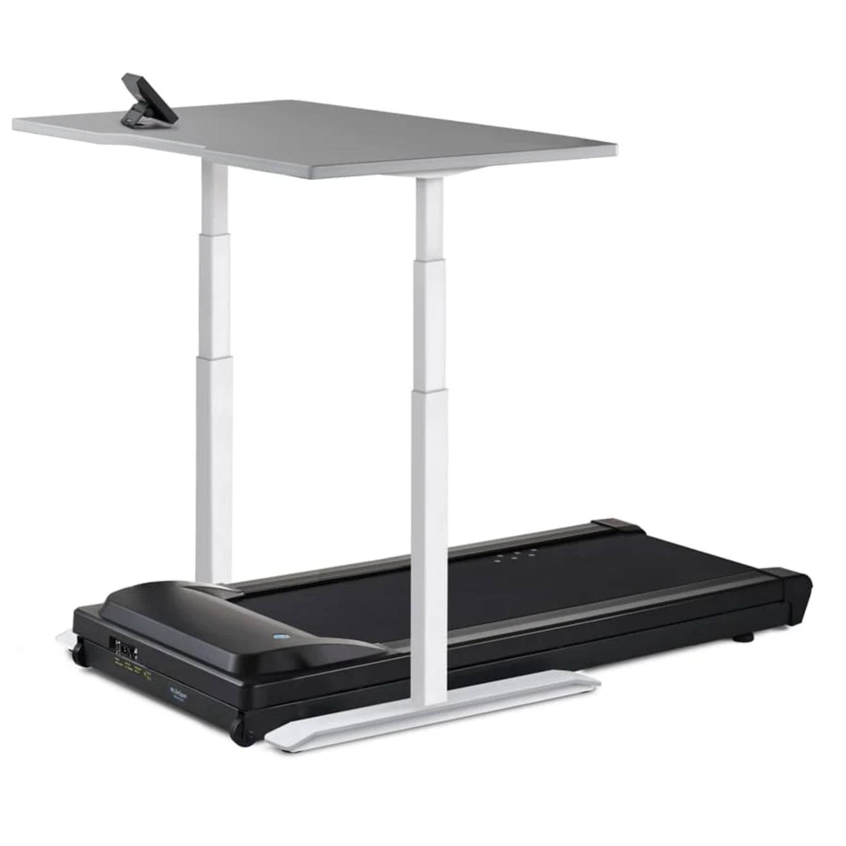 Lifespan TR5000 Treadmill Desk - White Frame and Grey Desk Top with Omni SC130 Smart Console