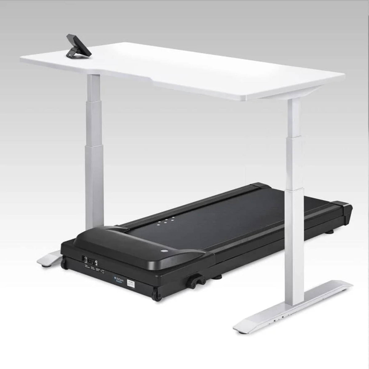 Lifespan TR5000 Treadmill Desk - White Frame and White Desk Top with Omni SC130 Smart Console