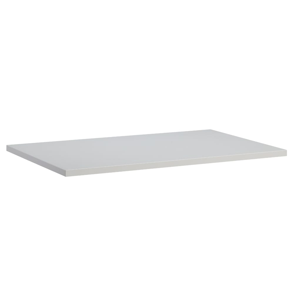 200cm desk worktop in light grey finish - complete view