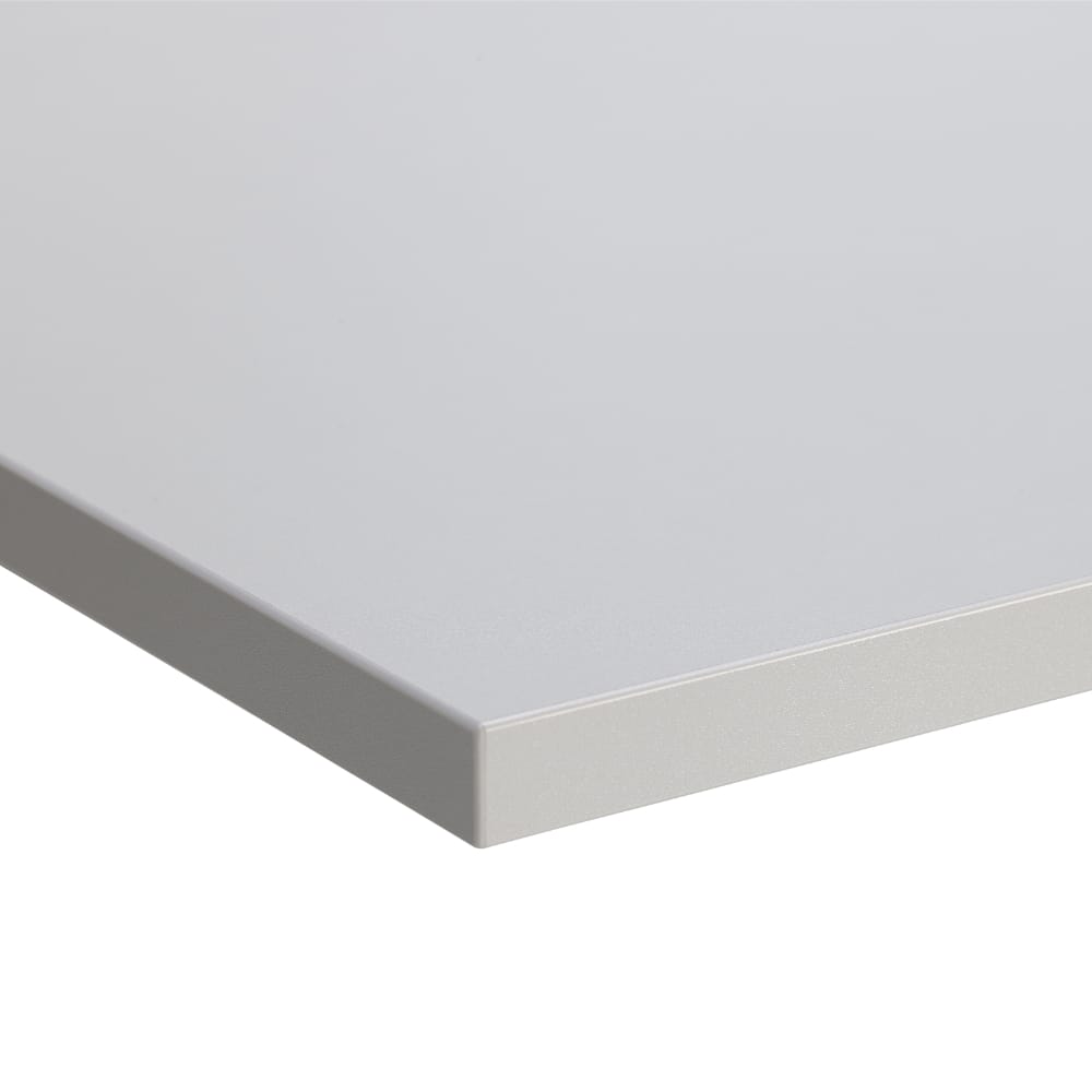 light grey 200cm desk top viewed from corner