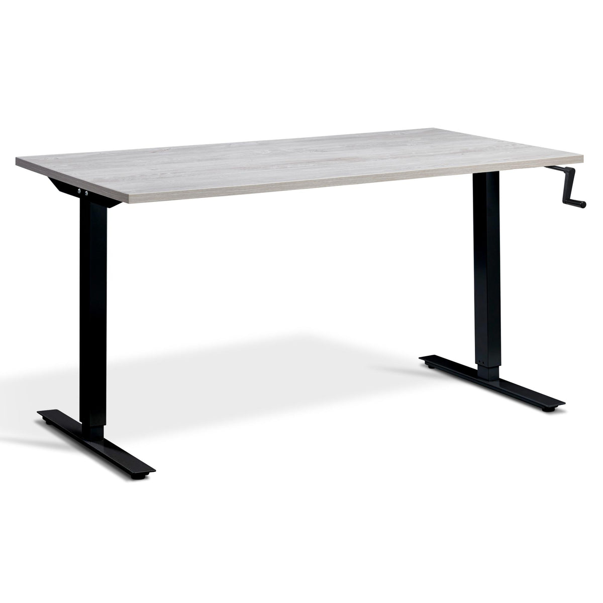 Manual Standing Desk - Helix - Black Frame - Cascina Pine Top - Studio Image