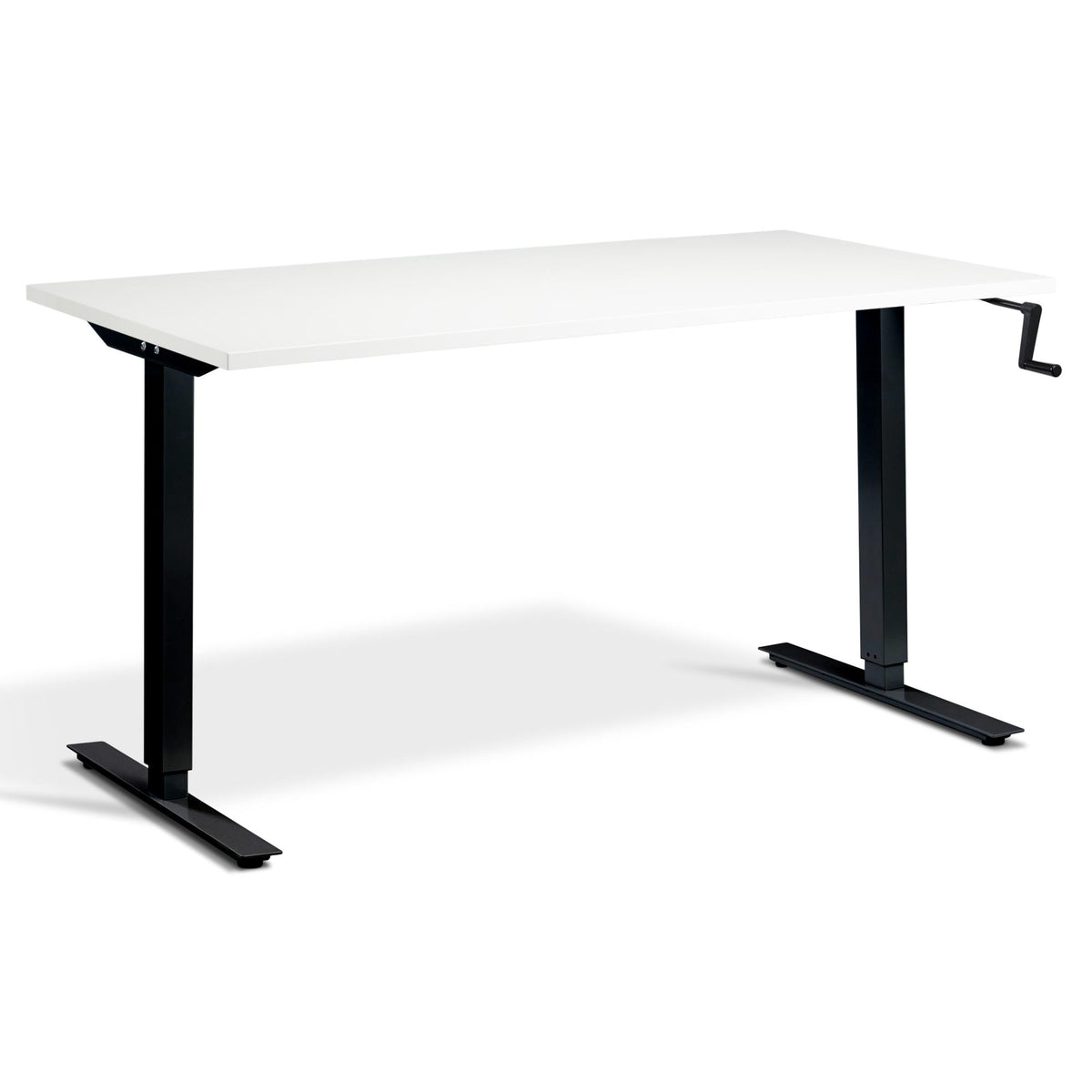 Manual Standing Desk - Helix - Black Frame - White Top - Studio Image