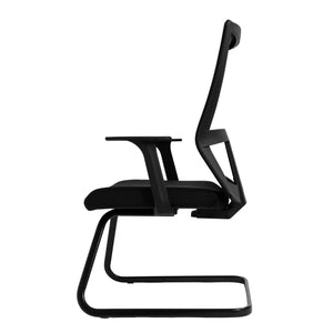 Meeting Room Chair with Arms - Revilo Power Cantilever Chair - Side View - Studio Image