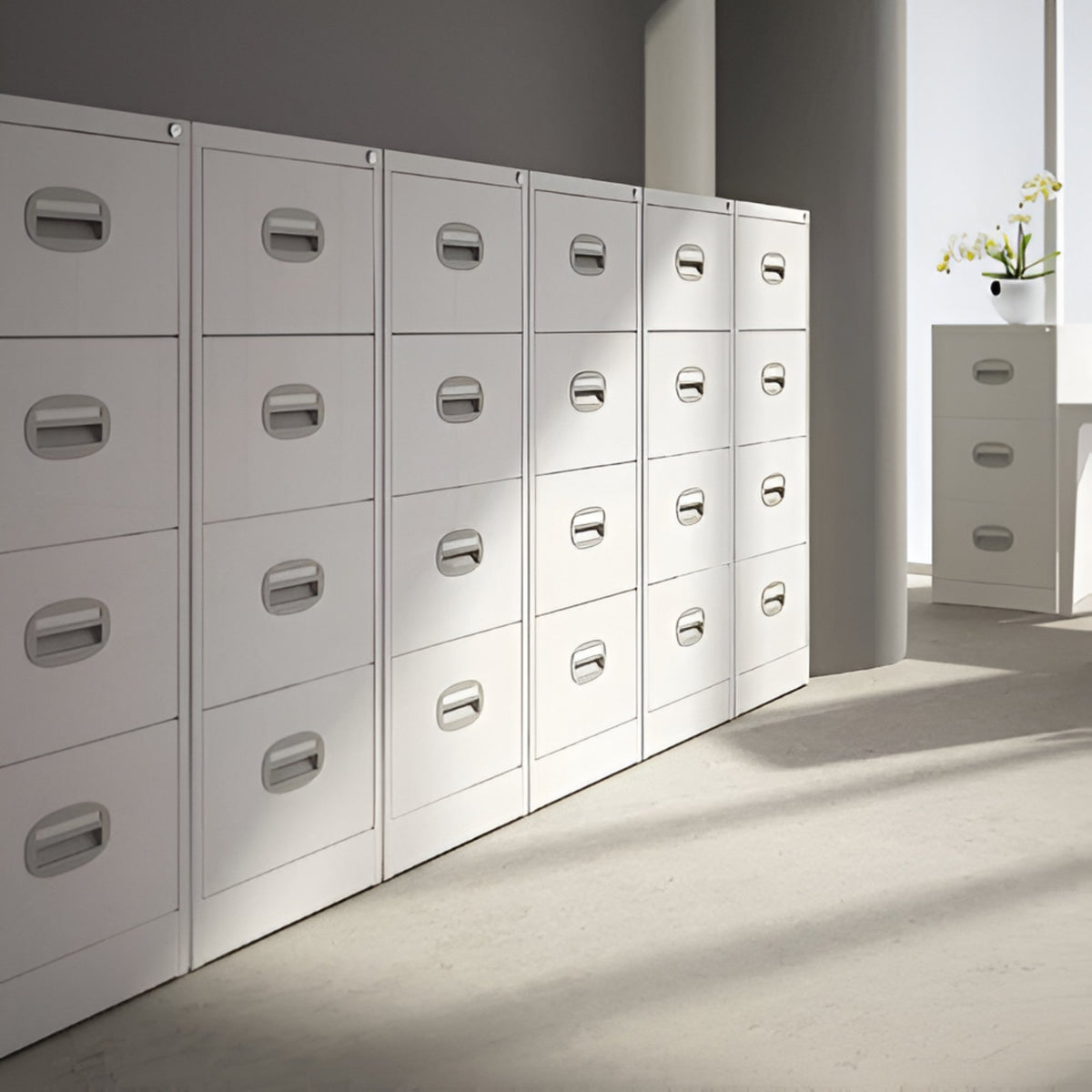 Metal Filing Cabinet - Revilo - 4 and 3 Drawers - Office Setup