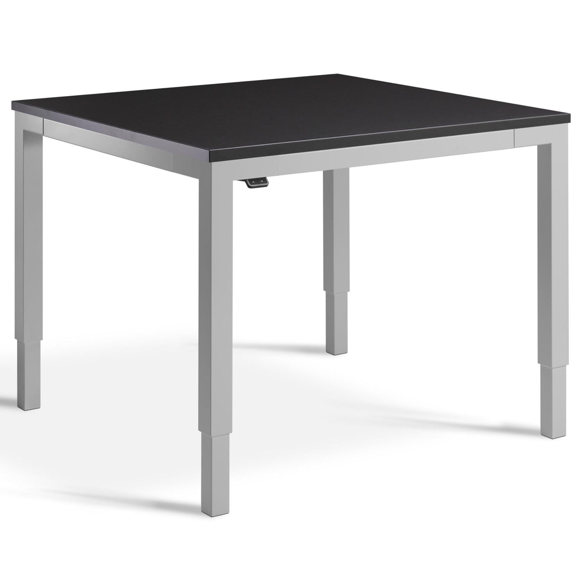 Mini Adjustable Meeting Table - Altura Mini - Silver Frame - Soft Black Top