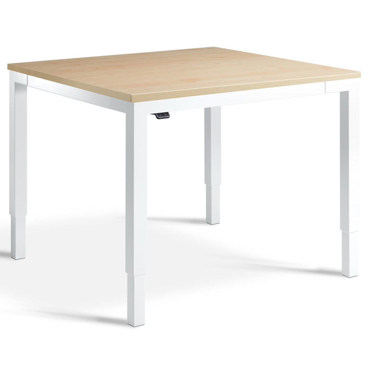 Mini Adjustable Meeting Table - Altura Mini - White Frame - Maple Top