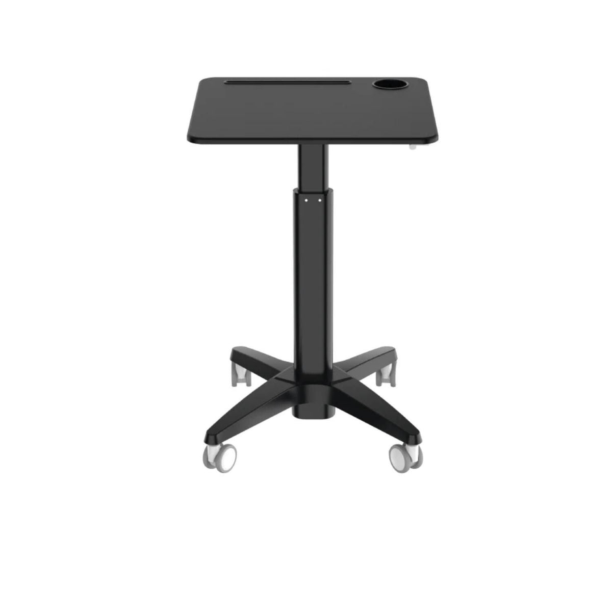 Mobile Standing Desk - Front View - Black Colour