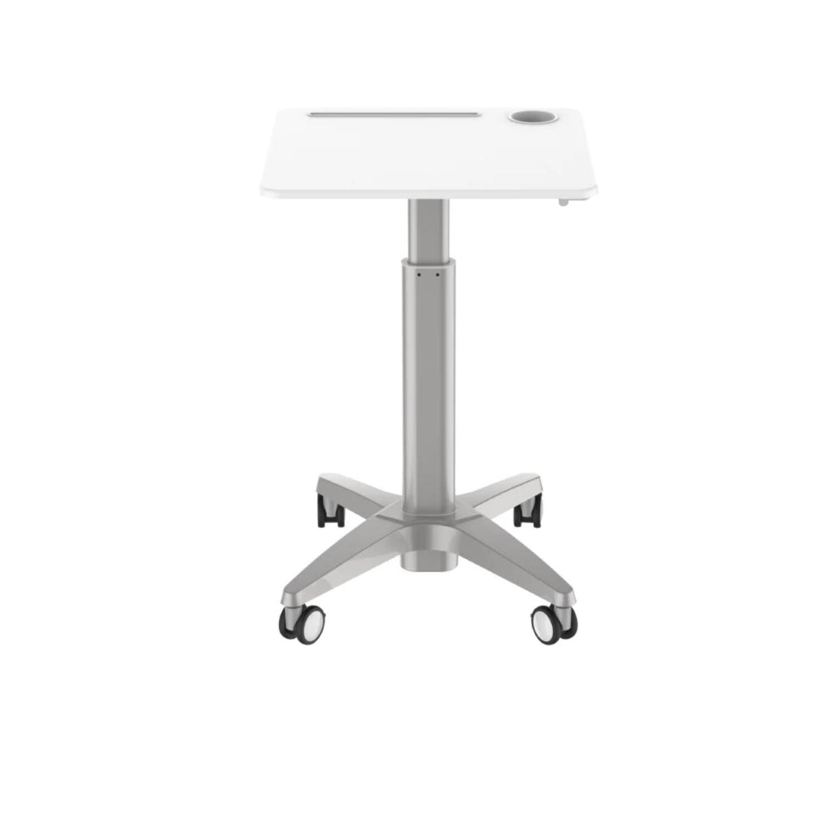 Mobile Standing Desk - Front View - White Colour