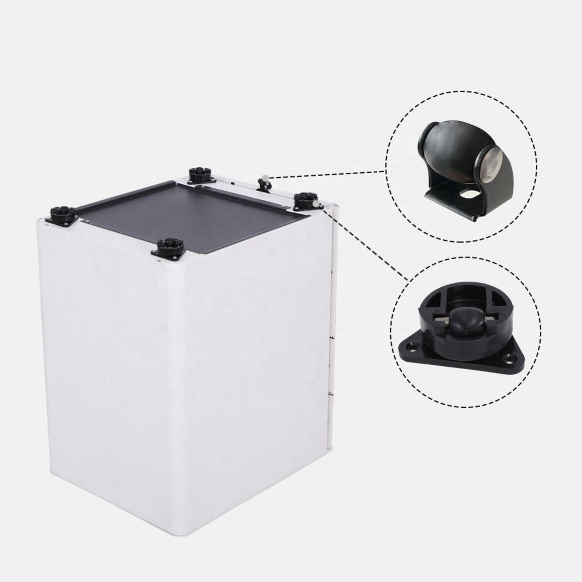 Moda Plus under desk pedestal showing underside castors for easy movement