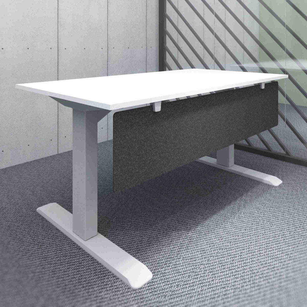 Modesty Screen - Black Colour - Mounted Under the Desk Top