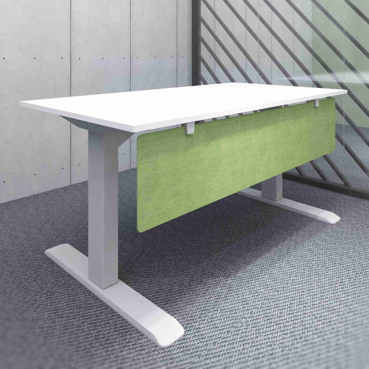 Modesty Screen - Green Colour - Mounted Under the Desk Top