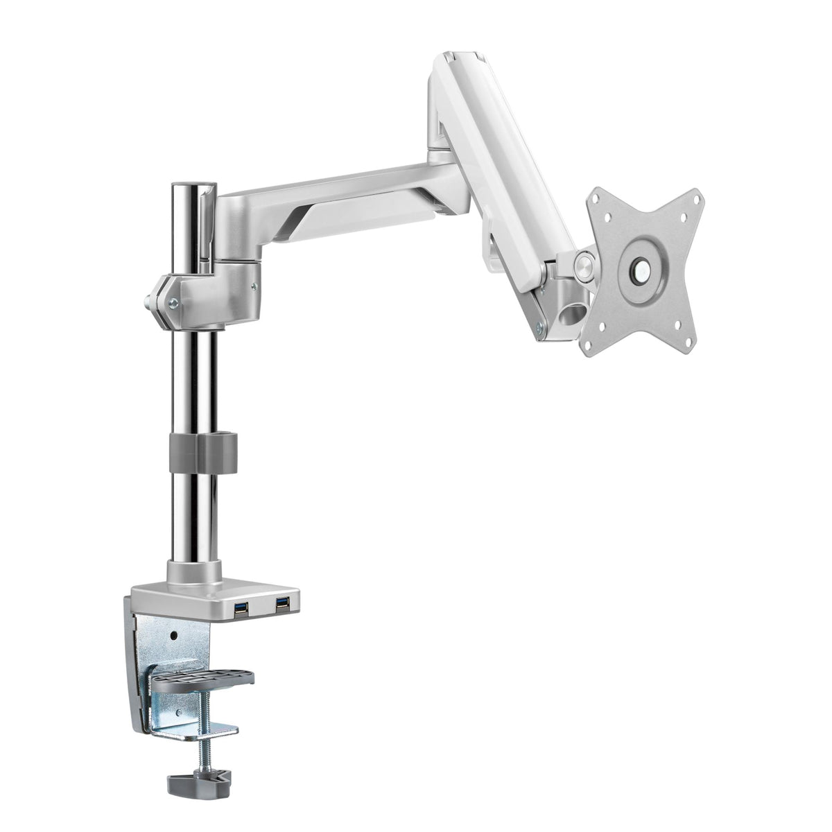 Novara 1 Monitor Stand - Silver - Front View - Studio Image