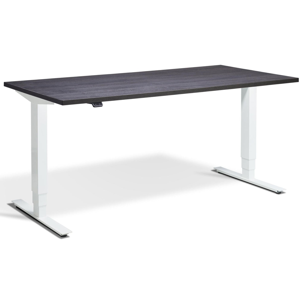 Office Bicycle Desk - Masta Spin - White Frame - Anthracite Sherman Oak Top - Studio Image