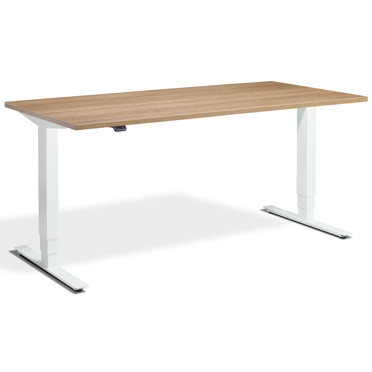 Office Bicycle Desk - Masta Spin - White Frame - Brown Oak Top - Studio Image