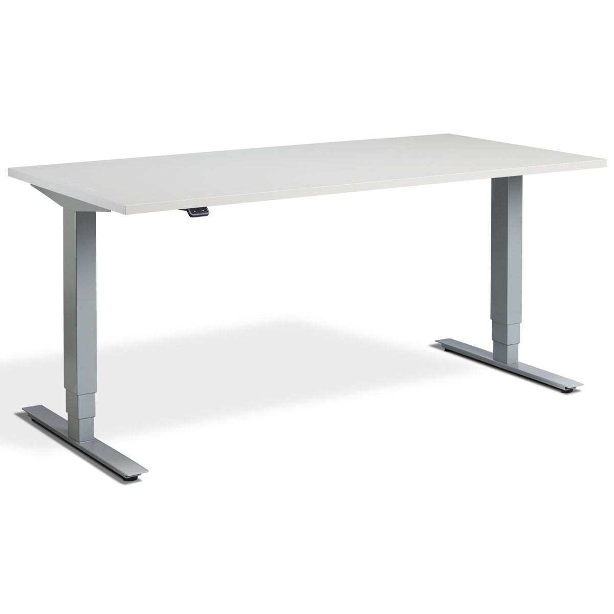 Office Bike Desk - Masta Spin - Silver Frame - Light Grey Top - Studio Image