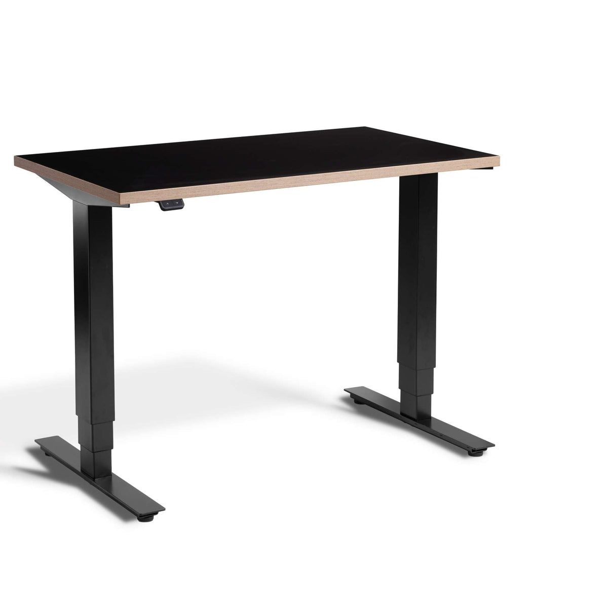 standing desk 90cm wide: pacto black ply edge top & black frame