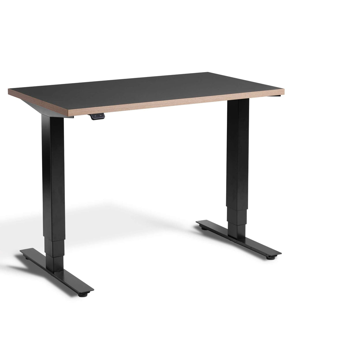 standing desk 80cm wide: pacto graphite ply edge top & black frame